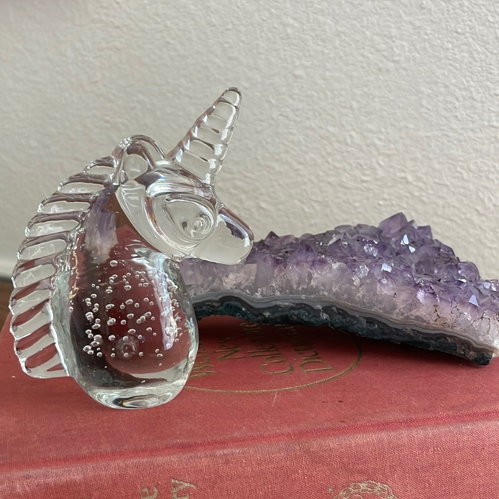 Vintage! Glass unicorn figurine